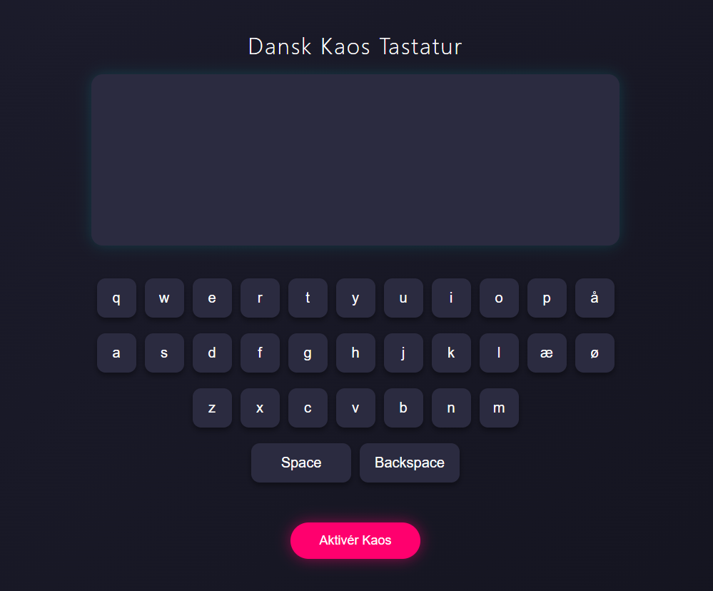 Dansk kaos tastatur