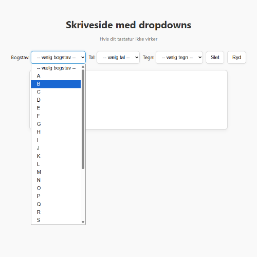 Skriv uden tastatur