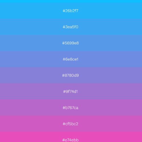 Steps of colors